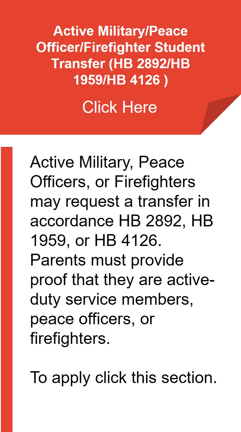 Active Peace Officer/Military/Firefighter Student Transfers Requests